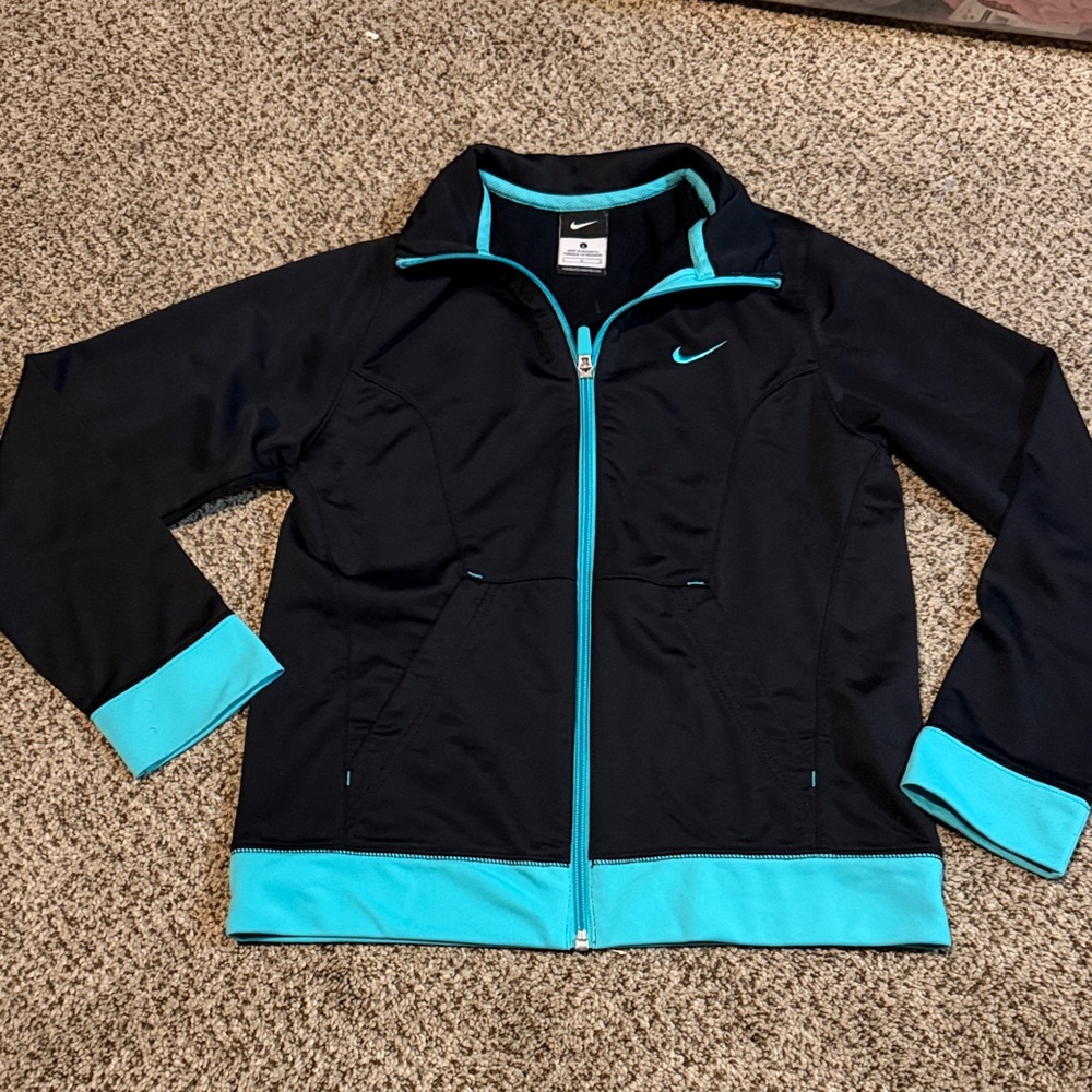Nike Black Jacket with Teal Highlights